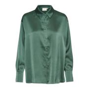 Kaffe Elegant Garden Topiary Skjorta Blus Green, Dam