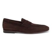 Santoni Herr mocka penny loafer Brown, Herr