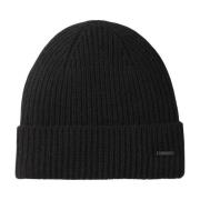 Joop! Svart Stickad Kashmir Beanie med Metalllogo Black, Unisex