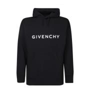 Givenchy Svart sweatshirt med dragsko i huvan Black, Herr