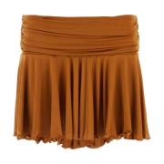 Gimaguas Karamell Stretch Mini Kjol Brown, Dam