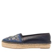 Dior Vintage Pre-owned Laeder espadriller Blue, Dam