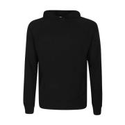 Malo Svart Cashmere Hoodie Tröja Black, Herr