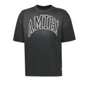 Amiri Svart T-shirt med präglat logotyp Black, Herr