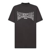 Balenciaga Vintage Svart T-shirt med iögonfallande logotyp Black, Herr