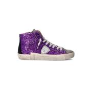 Philippe Model Bl Glitter High Top Sneakers Purple, Dam