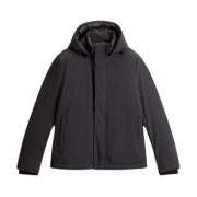 Woolrich Vadderad jacka med avtagbar huva (Svart) Black, Herr