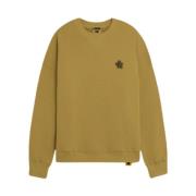 A Paper Kid Tryckt Sweatshirt i Khaki Green, Herr