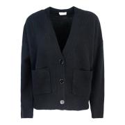 Liu Jo Svart V-ringad Ull Cardigan Black, Dam