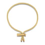 Nialaya Men's Beige String Bracelet with Adjustable Gold Lock Yellow, ...