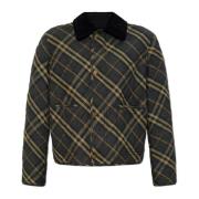 Burberry Vadderad jacka med corduroykrage Green, Dam