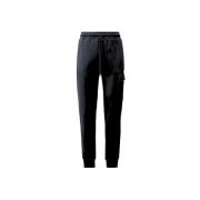 C.p. Company Svarta Fleece Cargo Sweatpants Black, Herr