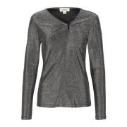 Soaked in Luxury Silver Knut Tee Top Gray, Dam