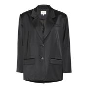 Gestuz Svart Oversized Blazer Jacka med Ficklock Black, Dam