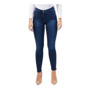 Patrizia Pepe Blå Skinny Fly Prydda Jeans Blue, Dam