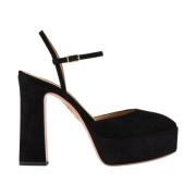 Aquazzura Groove Plateau 120 mm pumps i mocka Black, Dam