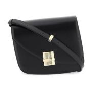 Salvatore Ferragamo Asymmetrisk Fiamma Crossbody-väska Black, Dam