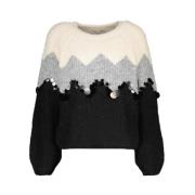 Amélie & Amélie Svart Stickad Tröja Sweater Multicolor, Dam