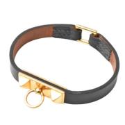 Hermès Vintage Pre-owned Laeder armband Black, Dam