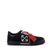 Off White Låg Vulkaniserad Canvas Sneakers Black, Herr