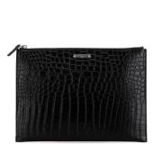 Yves Saint Laurent Vintage Pre-owned Laeder kuvertvskor Black, Dam