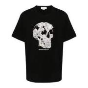 Alexander McQueen Avslappnad Bomull T-shirt Black, Herr