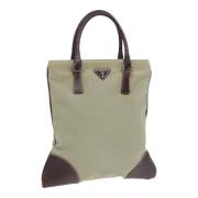 Prada Vintage Pre-owned Canvas handvskor Green, Dam