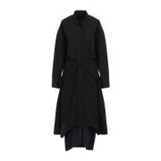 Balenciaga Svart Maxi Patchad Skjorta Black, Dam