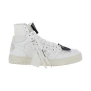 Off White Vita Läder Court Sneakers White, Herr