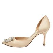 Manolo Blahnik Pre-owned Pre-owned Satin klackskor Beige, Dam