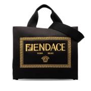 Fendi Vintage Pre-owned Canvas handvskor Black, Dam