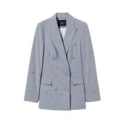 Twinset Grå Blazer med Strassapplikationer Gray, Dam