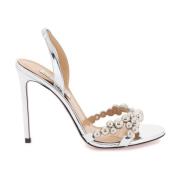 Aquazzura Bubbles Sandaler i Spegel Effekt Läder Gray, Dam