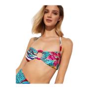 Patbo Röd Blå Naken Bandeau Bikini Topp Multicolor, Dam