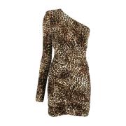 Alexandre Vauthier Asymmetrisk Miniklänning i Leopardtryck Brown, Dam