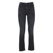 Mother Svarta Högmidjade Bomullsjeans Black, Dam