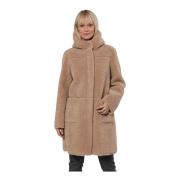 Rino&Pelle Vändbar Fuskpälsjacka Sand Beige, Dam