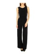 Norma Kamali Svarta Klänningar Jumpsuit med Rynkad Midja Black, Dam