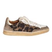 Elia Maurizi Animalier Läder Sneaker med Ull Brown, Dam