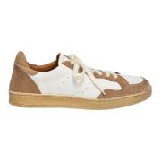 Elia Maurizi Vit Taupe Sneaker med Metallackcentrer Brown, Dam