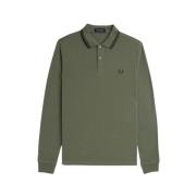 Fred Perry Långärmad polo med randig kant Green, Herr