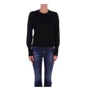 Guess Svart Logo Front Sweater Black, Dam