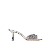 Jimmy Choo Silver Metallic Högklackade Sandaler Gray, Dam