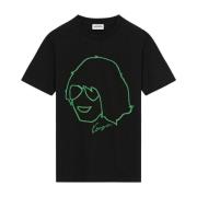 Kenzo Casual Tribute T-shirt Svart Ansikte Logotyp Black, Dam