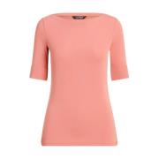 Ralph Lauren Rosa blus med båtringning Slim Fit Pink, Dam