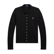 Ralph Lauren Svart polotröja Slim Fit Black, Dam