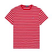 Ralph Lauren Röd randig Classic Fit t-shirt Red, Herr