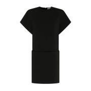 Sportmax Svart Mini Klänning med Kimono Ärmar Black, Dam