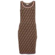 Fendi Vintage Pre-owned Stickat klnningar Brown, Dam