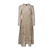 Zimmermann Taupe Spets Midi Klänning Beige, Dam